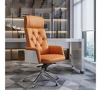 Chaise de bureau Boss 6679124 cm - Dossier haut - Chaise de bureau inclinable en cuir avec coussins épais et soutien lombaire ergonomique avec accoudoirs entièrement rembourrés - Noir/vert