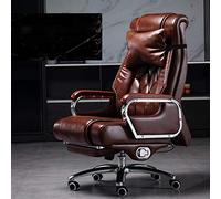 Chaise de bureau Boss Chaise de bureau à dossier haut inclinable en cuir avec coussins épais et soutien lombaire ergonomique avec accoudoirs entièrement rembourrés, taille : 865652 cm, noir