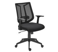 Chaise de bureau Bruneau Tiloa tissu noir et maille - Dossier bas avec accoudoirs - Mécanisme Synchrone - Pieds noir - Chaises de bureau - Bruneau