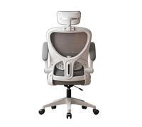 Chaise De Bureau Bureau Ergonomique à 90° Accoudoir Rabattable Soutien Lombaire Hauteur Ajustable Chaises Pivotantes Ordinateur Coussin Rembourré SièGe Bureau à Domicile (Blanc avec Appuie-T