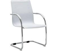 Vidaxl Chaise De Bureau Cantilever Blanc Similicuir Blanc