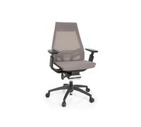 Chaise de bureau / chaise bureau GENIDIA SMART BLACK tissu maille gris hjh OFFICE Gris/Noir