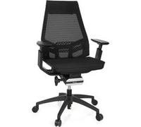 Chaise de bureau / chaise bureau GENIDIA SMART BLACK tissu maille noir hjh OFFICE Noir G