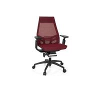 Chaise de bureau / chaise bureau GENIDIA SMART BLACK tissu maille rouge