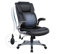 Chaise de bureau - Chaise de Bureau ergonomique en similicuir,Dossier Inclinable, Accoudoirs et Hauteur Réglables - Noir