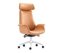 Chaise de Bureau Chaise de Bureau High Back Office Chaise de Bureau en Cuir Sponge Cushion Desk Chairs with Tive-Brest et Accoudoir Chaise de Bureau Confortable (Cowhide)