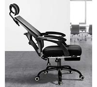 Chaise de bureau, chaise de jeu, chaise de bureau, chaise d'ordinateur ergonomique pour la maison, chaise de course pivotante réglable en maille avec repose-pieds, support dorsal et coussin lombaire