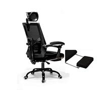 Chaise de bureau, chaise de jeu, chaise de bureau, chaise d'ordinateur pour la maison, chaise de course pivotante réglable en maille avec repose-pieds, support dorsal et coussin lombaire réglable