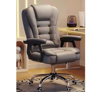Chaise de Bureau, Chaise de Jeu pivotante Confortable en Cuir synthétique, Chaise d'ordinateur réglable et Confortable (Gris)