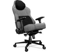 Chaise de bureau, chaise de jeu, Yumisu 2054 Magnetic Cloud Black, gris clair et noir, chaise pivotante, tissu, jusqu'à 150kg, coussins magnétiques