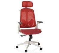 HJH Office Chaise de bureau ARCEO WF – ergonomique, appui-tête & soutien lombaire réglables, rouge