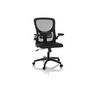 HJH Office Siège de bureau BELIO - dossier respirant, accoudoirs rabattables, assise rembourrée Noir