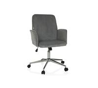 Chaise de bureau / Chaise pivotante / Chaise coque SOLAO CORD tissu gris