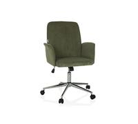 Chaise de bureau / Chaise pivotante / Chaise coque SOLAO CORD tissu vert foncé