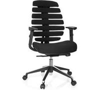 Chaise de bureau / Chaise pivotante ERGO LINE II tissu noir hjh OFFICE Noir G