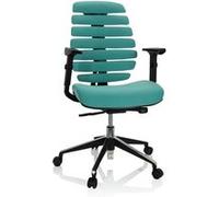 hjh OFFICE 714521 Chaise de Bureau Ergonomique Ergo Line II Fauteuil de Bureau avec Dossier Haut, revêtement en Tissu, Turquoise