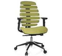 Chaise de bureau / Chaise pivotante ERGO LINE II tissu vert hjh OFFICE Vert G