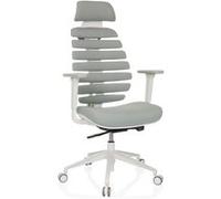 HJH Office Chaise de bureau ERGO LINE W Chaise pivotante, dossier ergonomique, appui-lordose, Gris