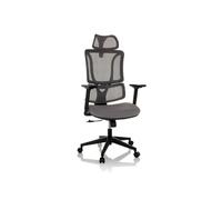 Chaise de bureau / chaise pivotante ERGOMY assise tissu / dossier résille gris