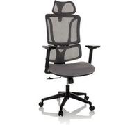 Chaise de bureau / chaise pivotante ERGOMY assise tissu / dossier résille gris mybuero Gris G
