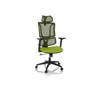 Chaise de bureau / chaise pivotante ERGOMY assise tissu / dossier résille vert