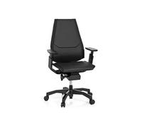 hjh OFFICE Chaise de Bureau Professionnelle GENIDIA Black Cuir Noir Fauteuil de Direction Ergonomique, Dossier réglable en Hauteur