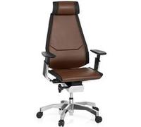 GENIDIA PRO | Cuir - Siège de bureau haut de gamme marron / noir