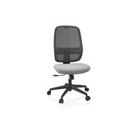 Chaise de bureau / chaise pivotante Minoro B assise tissu / dossier tissu maille noir / gris