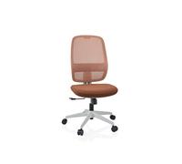 Chaise de bureau / chaise pivotante Minoro W assise tissu / dossier tissu maille blanc / brun