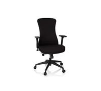 hjh OFFICE 760010 siège de Bureau Professionnel Office XT Pro Tissu Maille Noir Chaise pivotante rembourrée avec accoudoirs, Profondeur de la Surface d’Assise réglable
