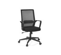 Chaise de bureau / Chaise pivotante PRESTON tissu maille noir