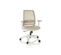 hjh OFFICE Chaise de Bureau Ergonomique Profondo ECO W Chaise pivotante Respirante avec Appui-lordose réglable, Beige Maille/Tissu