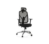 HJH Office Chaise de bureau RALOO Pro Filet pivotant, Appui‑tête et soutien lombaire réglables, Noir