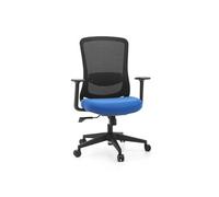 Chaise de bureau / chaise pivotante SEDITO Assise en tissu / dossier en tissu maillé noir / bleu