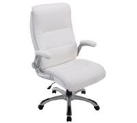 Chaise de bureau CLP BIG Villach avec mécanisme de basculement et roulettes à faible résistance,blanc