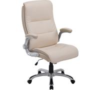 Chaise de bureau CLP BIG Villach avec mécanisme de basculement et roulettes à faible résistance,crème