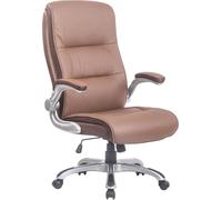 Chaise de bureau CLP BIG Villach avec mécanisme de basculement et roulettes à faible résistance,marron clair