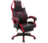 Chaise de bureau CLP Clovis similicuir,noir/rouge