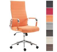 Chaise de Bureau - CLP - Kolumbus - Tissu Orange - Hauteur Réglable - Pivotante - Accoudoirs 105 cm