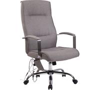 Chaise de bureau CLP Portland avec fonction massage réglable en hauteur avec revêtement en similicuir ou en tissu,gris Tissu
