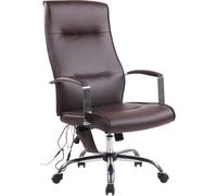 Chaise de bureau CLP Portland avec fonction massage réglable en hauteur avec revêtement en similicuir ou en tissu,marron similicuir