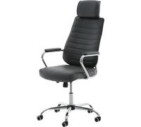 Chaise de bureau CLP Rako avec mécanisme de basculement et roulettes à faible résistance,noir