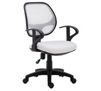 IDIMEX Chaise de Bureau Cool Fauteuil pivotant et Ergonomique avec accoudoirs, Chaise dactylo à roulettes avec Hauteur réglable, revêtement Mesh Blanc