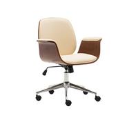 Chaise de bureau Crème Bois courbé et similicuir