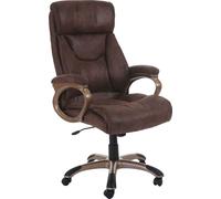 Mendler Fauteuil de Bureau Dallas, Fauteuil pivotant, Charge 150kg, Aspect Daim - Taupe
