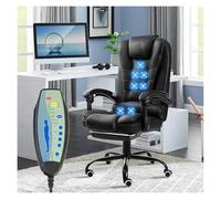 Chaise de Bureau de Direction Ergonomique en Similicuir avec Dossier Haut et Soutien Lombaire