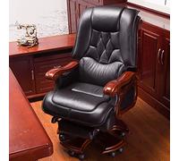 Chaise de bureau de direction pour la maison, chaise de bureau à dossier haut, chaise de bureau extra rembourrée (cuir PU) chaise de travail avec soutien lombaire en cuir PU, avec chaise de travail