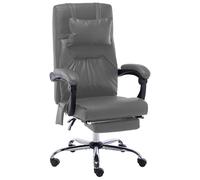 Chaise de Bureau de Massage Anthracite Similicuir Fauteuil d'Ordinateur vidaXL
