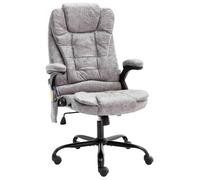 Chaise de Bureau de Massage Gris Clair Cuir Véritable Fauteuil Siège vidaXL