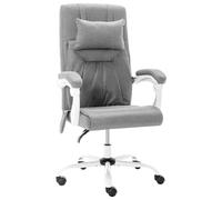 Chaise de Bureau de Massage Gris Tissu Fauteuil d'Ordinateur Siège vidaXL